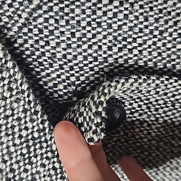 NINE WEST pea coat Size 4 black white - Picture 6 of 8